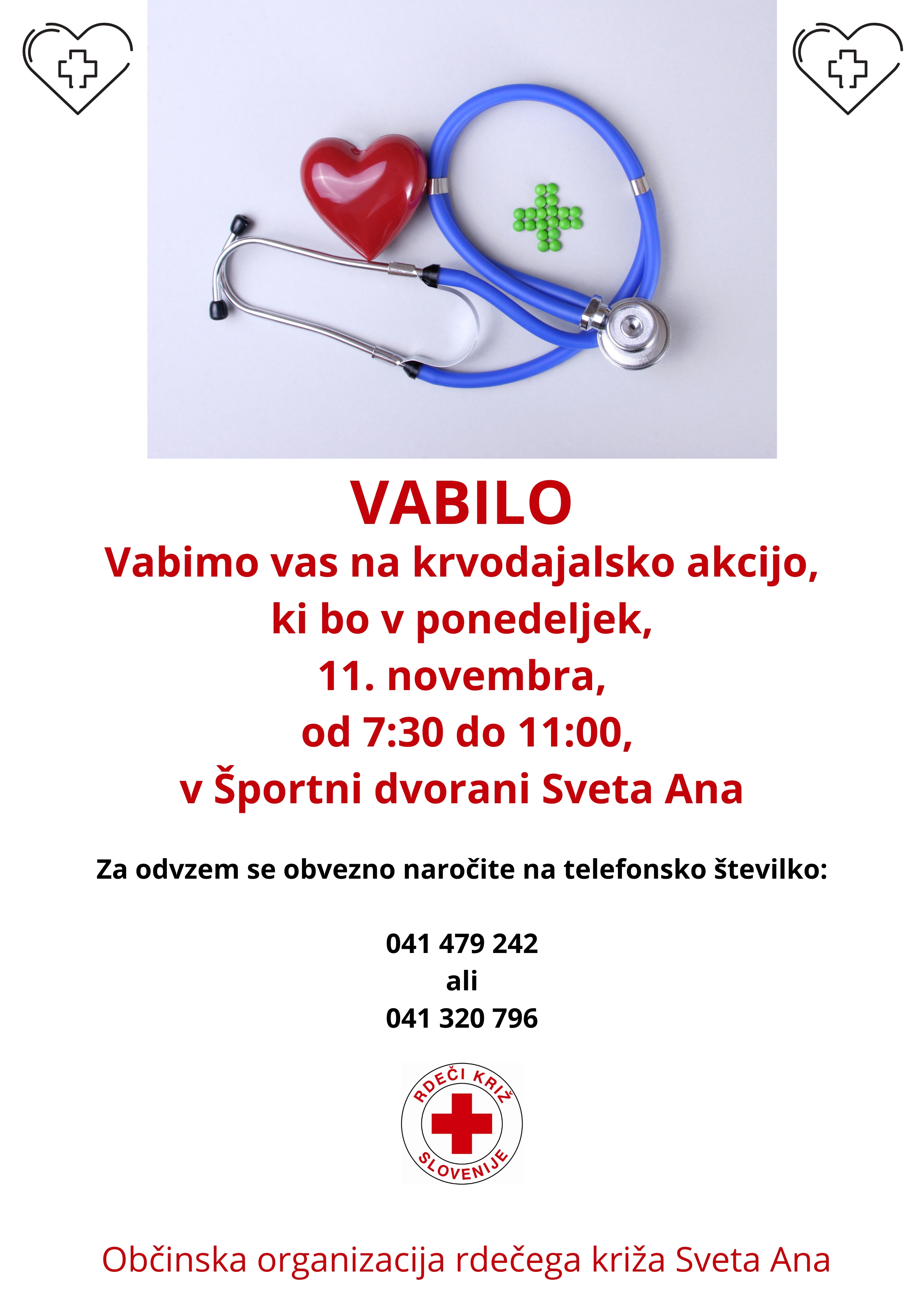 Vabimo vas na krvodajalsko akcijo