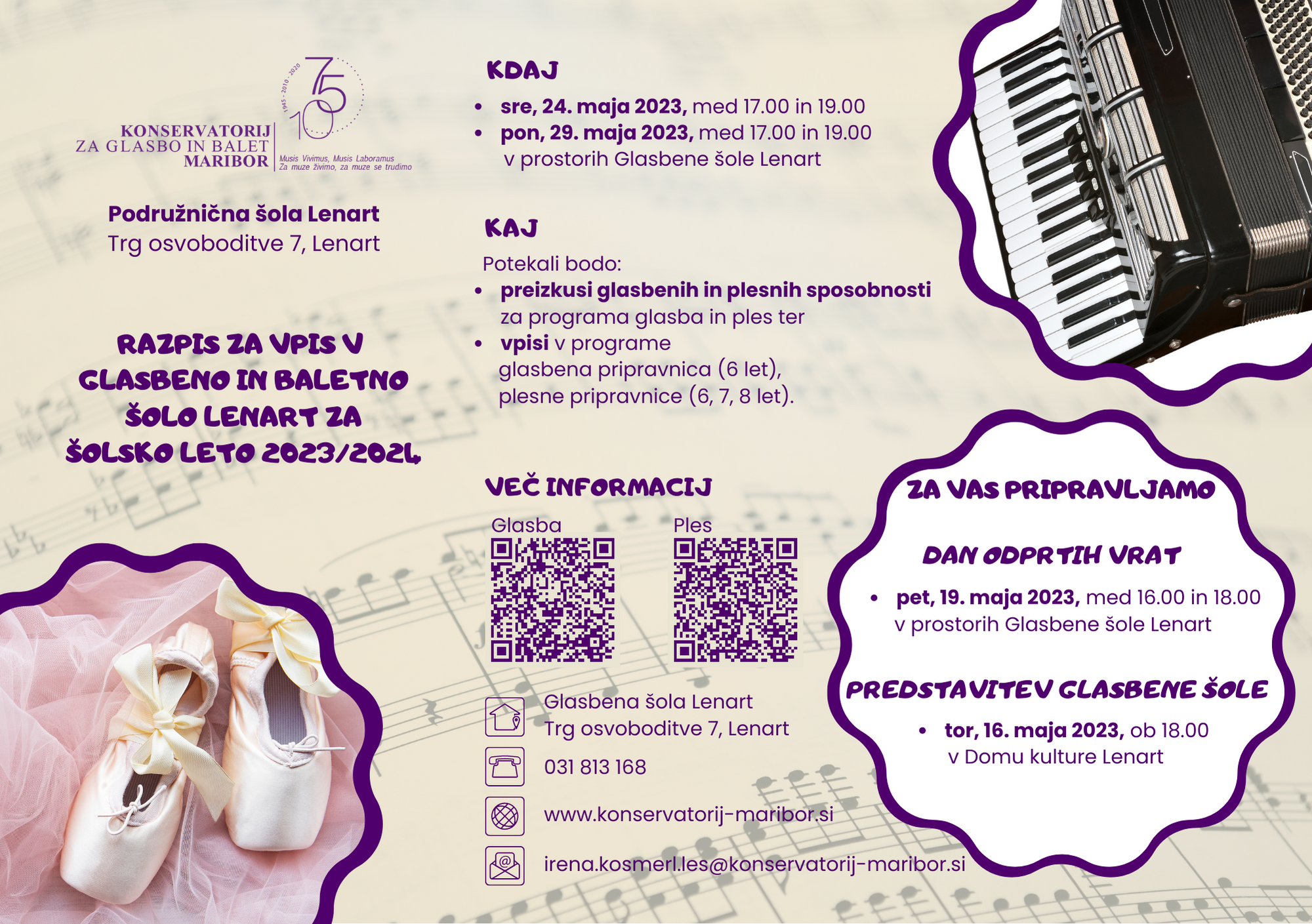 Razpis za vpis Lenart