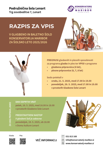 Razpis za vpis 2025 Lenart